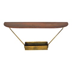 Italian Midcentury Console in Brass and Carrara Marble