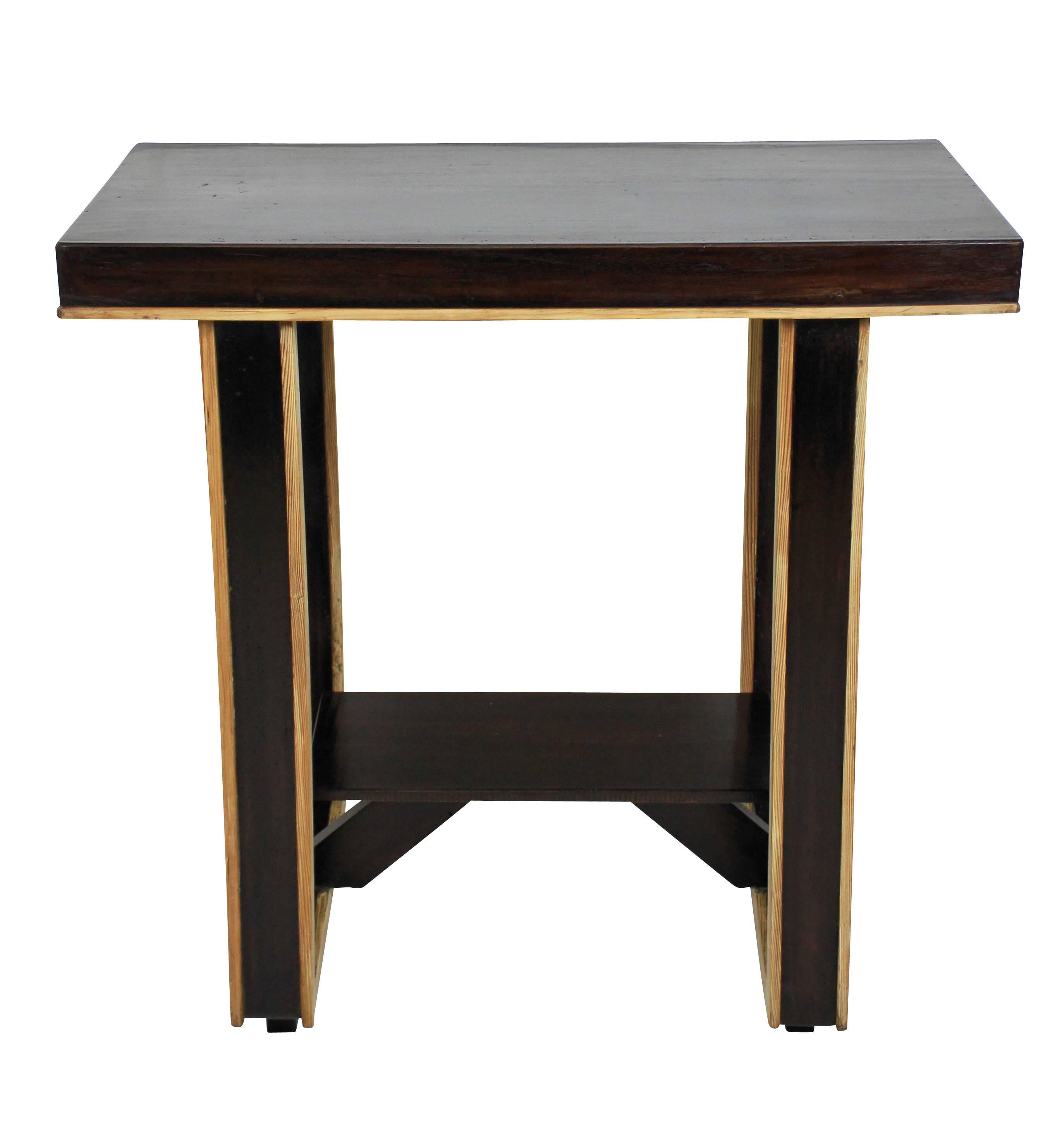 An Italian two-tone side table which has a pot stand or can equally be used for TV.