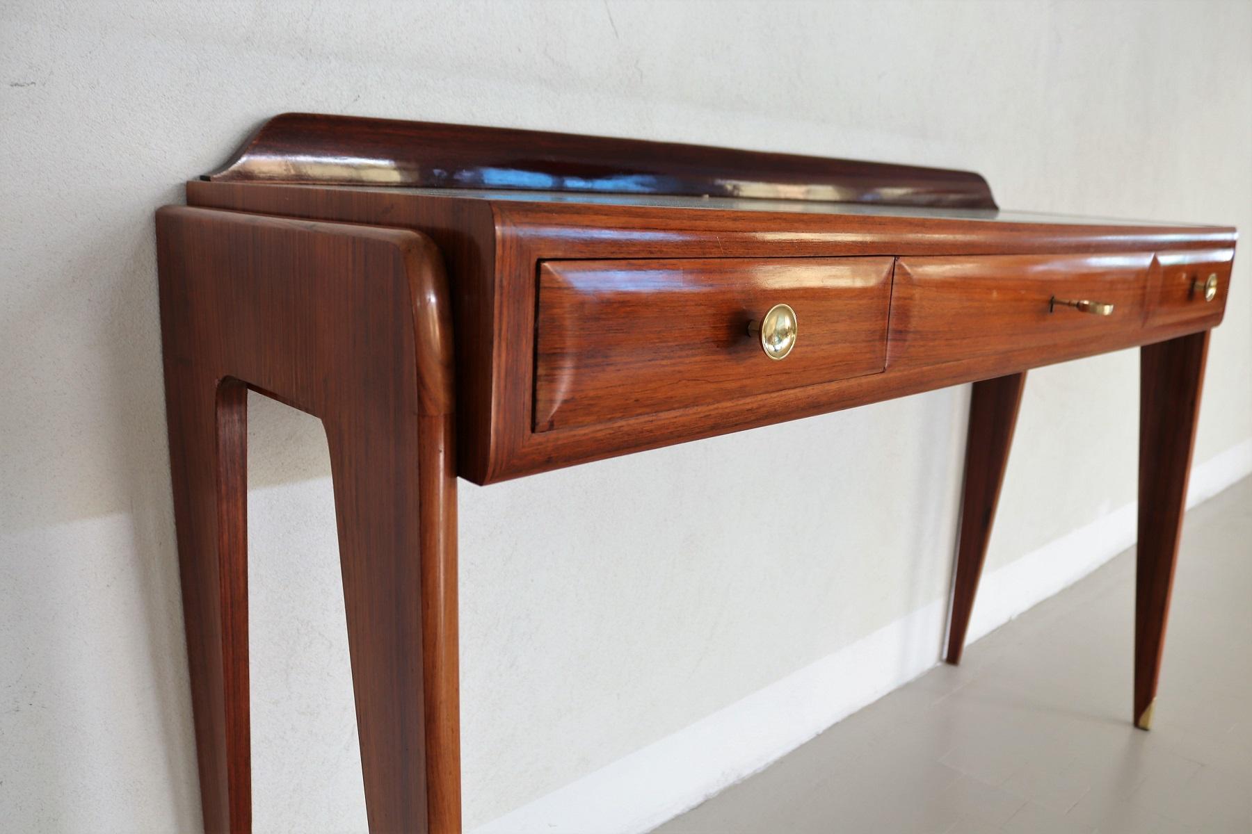 Italian Midcentury Console Table or Credenza in Mahogany by Mobili Cantu, 1950s 4