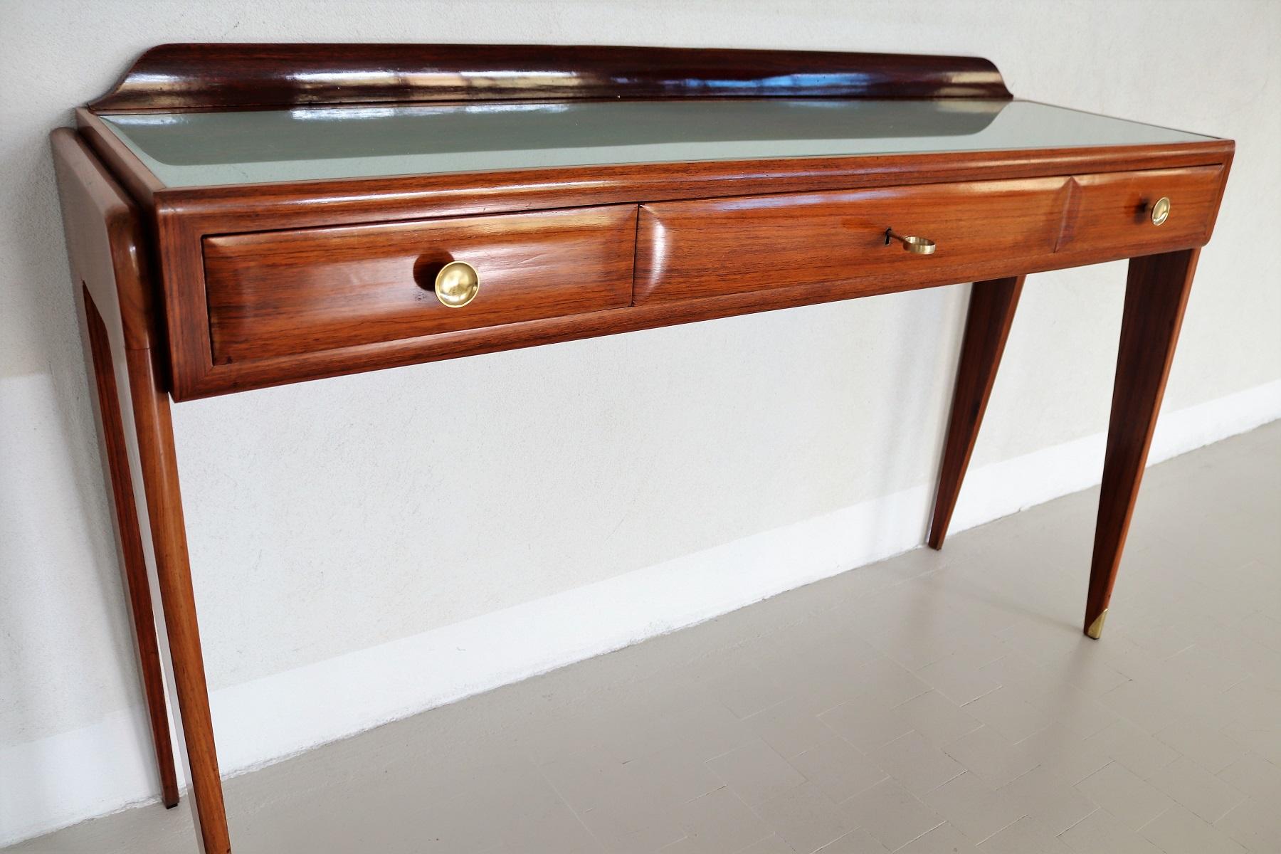 Italian Midcentury Console Table or Credenza in Mahogany by Mobili Cantu, 1950s 5