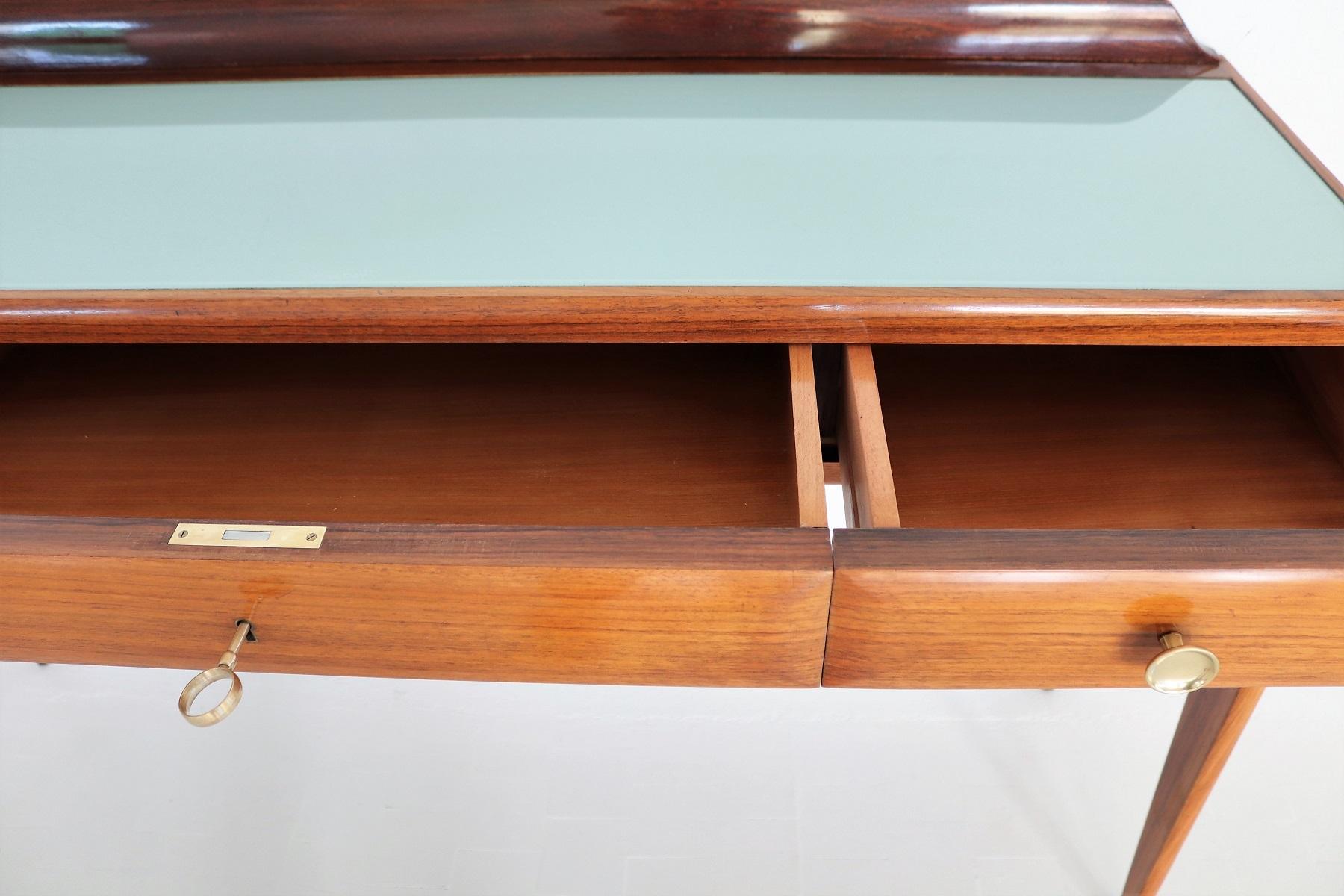 Italian Midcentury Console Table or Credenza in Mahogany by Mobili Cantu, 1950s 8