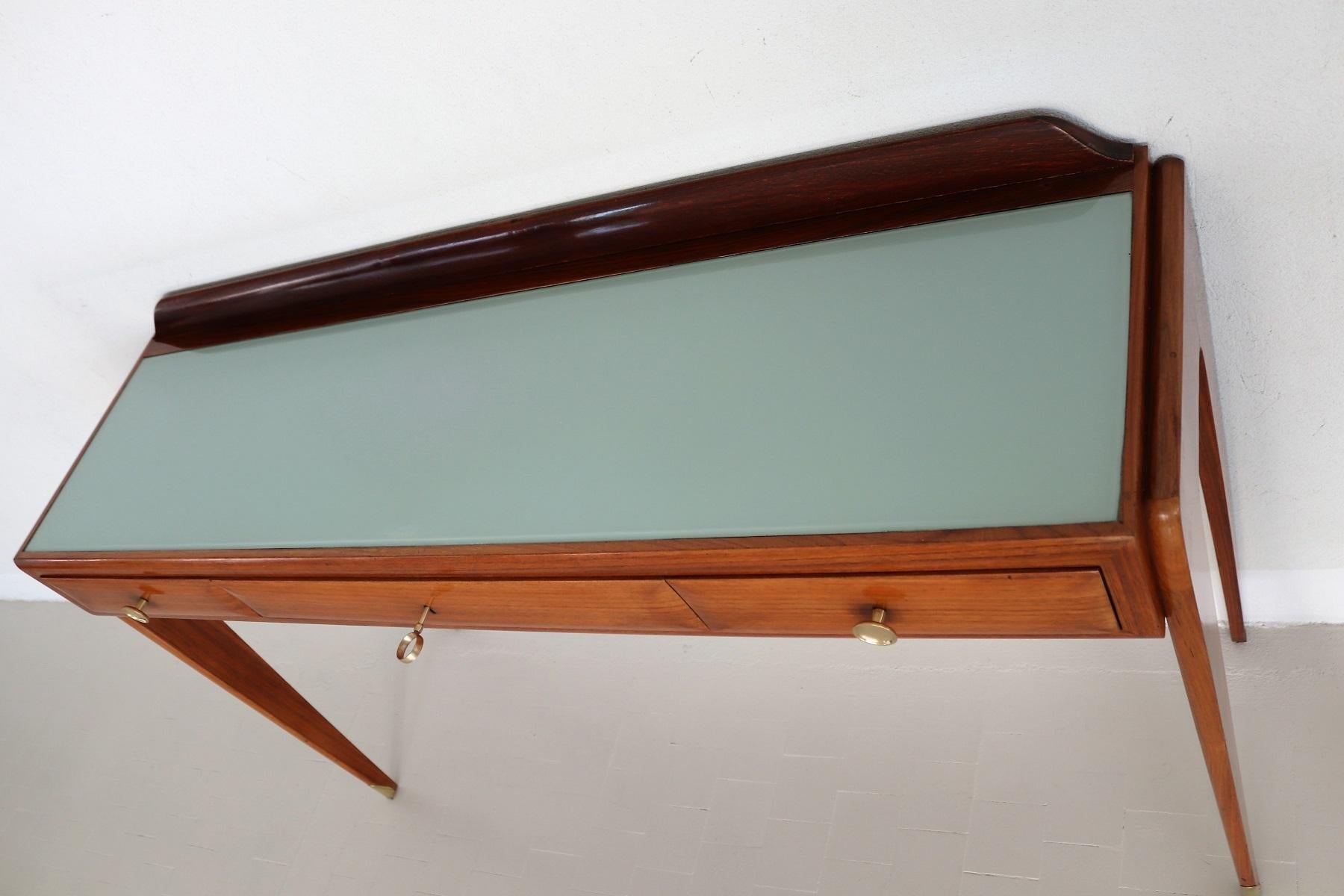 Italian Midcentury Console Table or Credenza in Mahogany by Mobili Cantu, 1950s 9