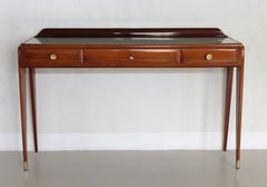 Italian Midcentury Console Table or Credenza in Mahogany by Mobili Cantu, 1950s