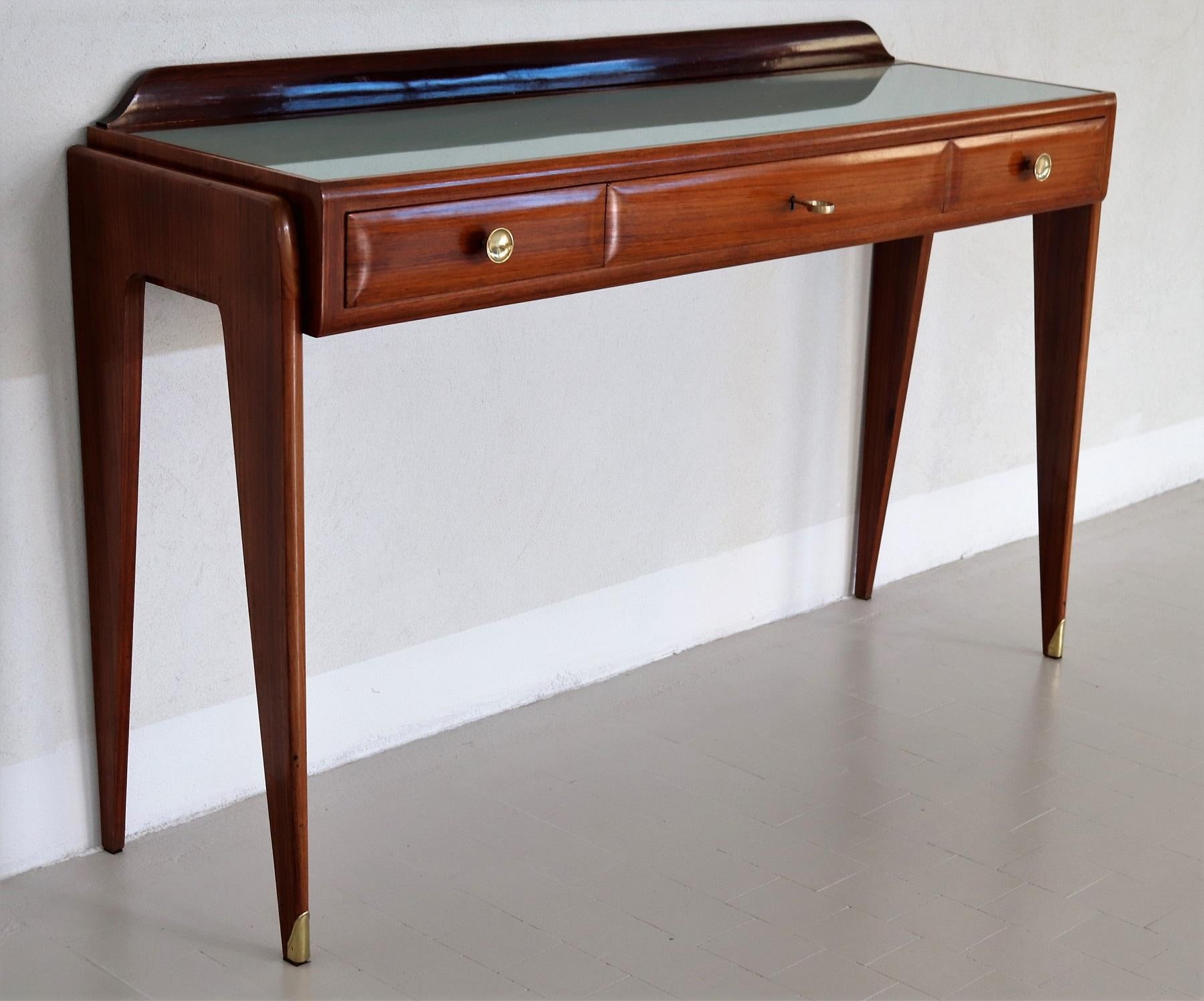 Italian Midcentury Console Table or Credenza in Mahogany by Mobili Cantu, 1950s In Good Condition In Morazzone, Varese