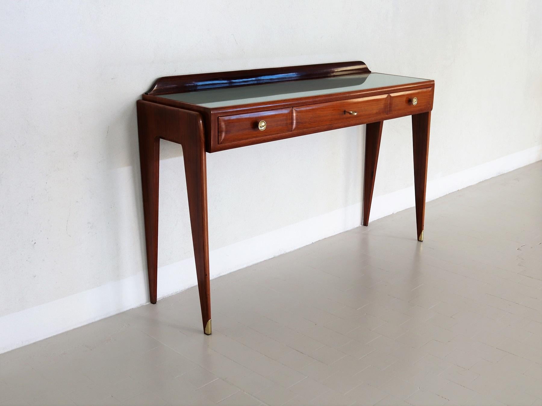 Mid-20th Century Italian Midcentury Console Table or Credenza in Mahogany by Mobili Cantu, 1950s
