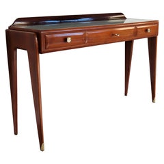 Italian Midcentury Console Table or Credenza in Mahogany by Mobili Cantu, 1950s