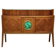 Italian Midcentury Credenza With Malachite Panel
