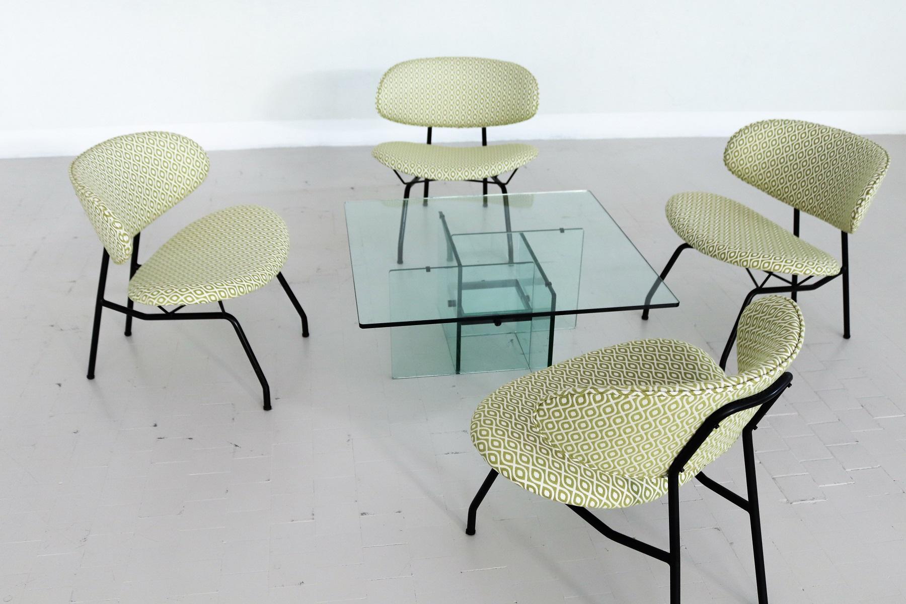 Mid-Century Modern Italian Midcentury Crystal Glass Coffee Table in Fontana Arte Style, 1970s For Sale