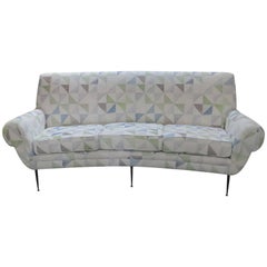 Italian Midcentury Curved Back Sofa
