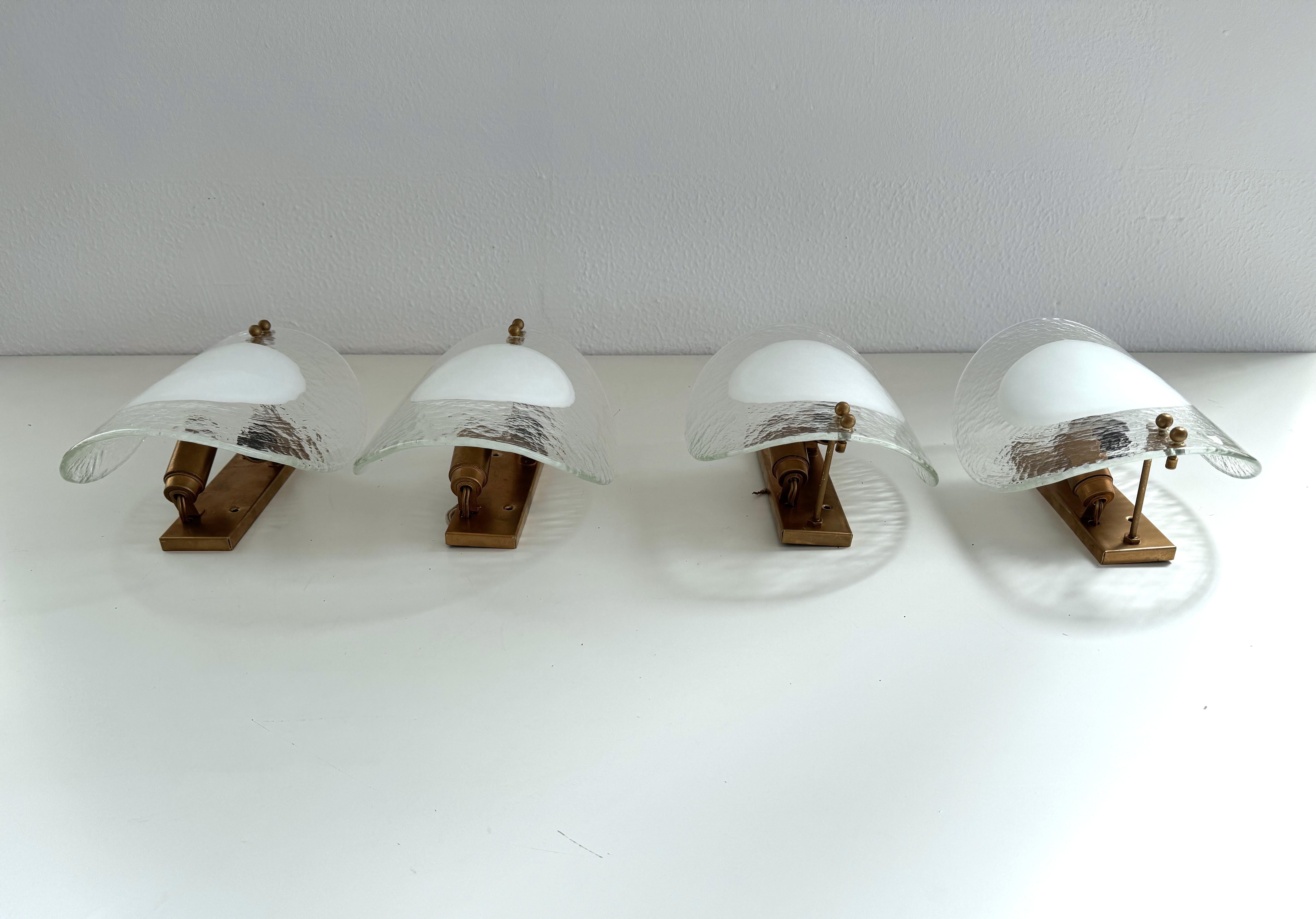 Italian Midcentury Designer Murano Glass Wall Sconces, 1970s For Sale 6