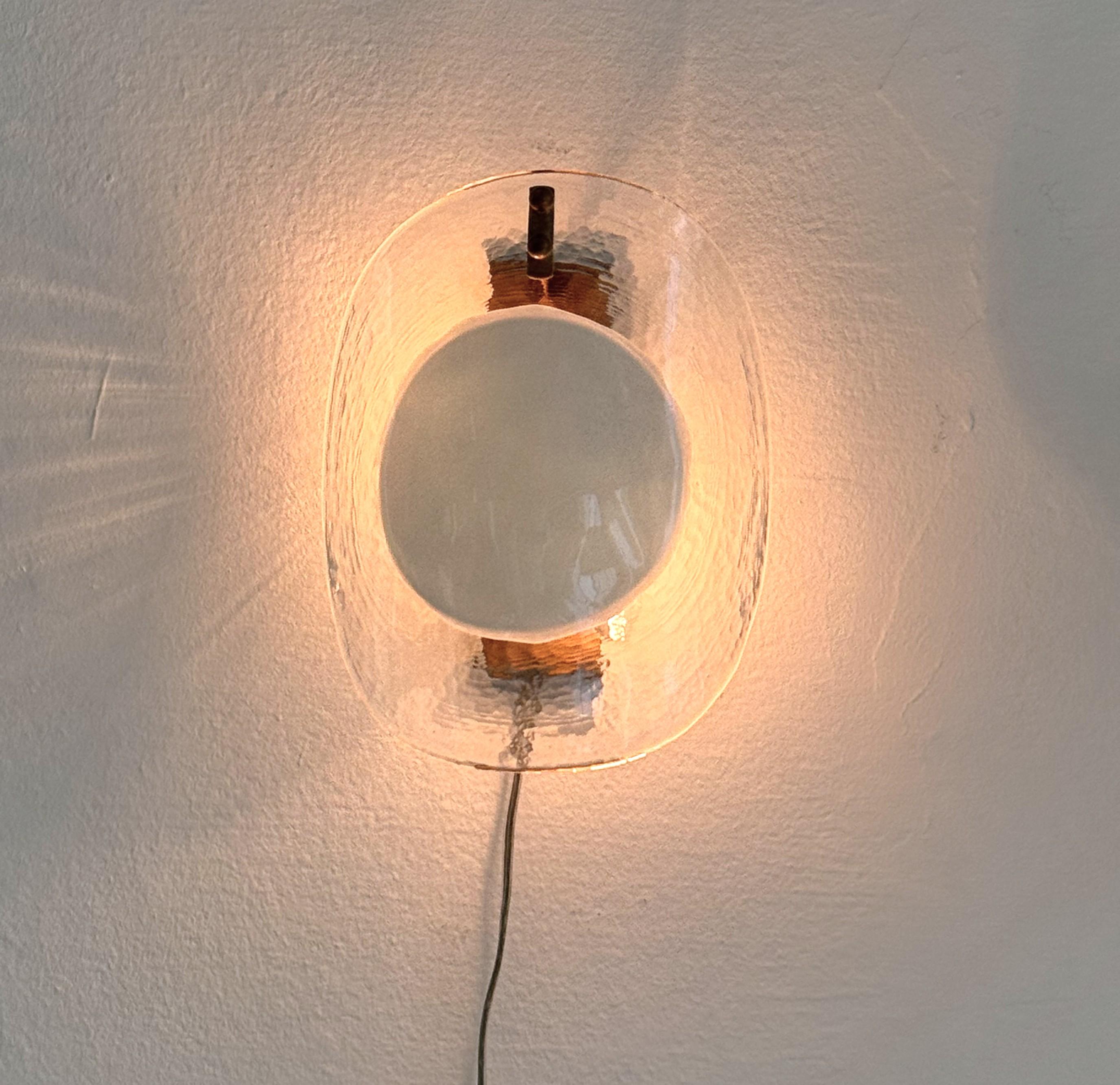 Italian Midcentury Designer Murano Glass Wall Sconces, 1970s For Sale 2