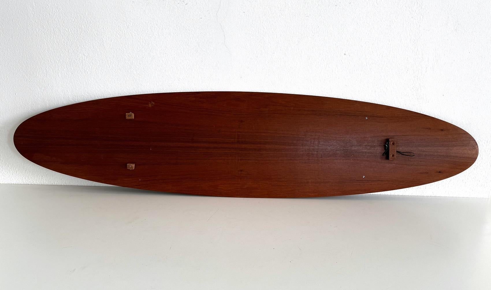 Miroir mural en teck et bentwood de designer italien du milieu du siècle dernier, années 1950 en vente 8