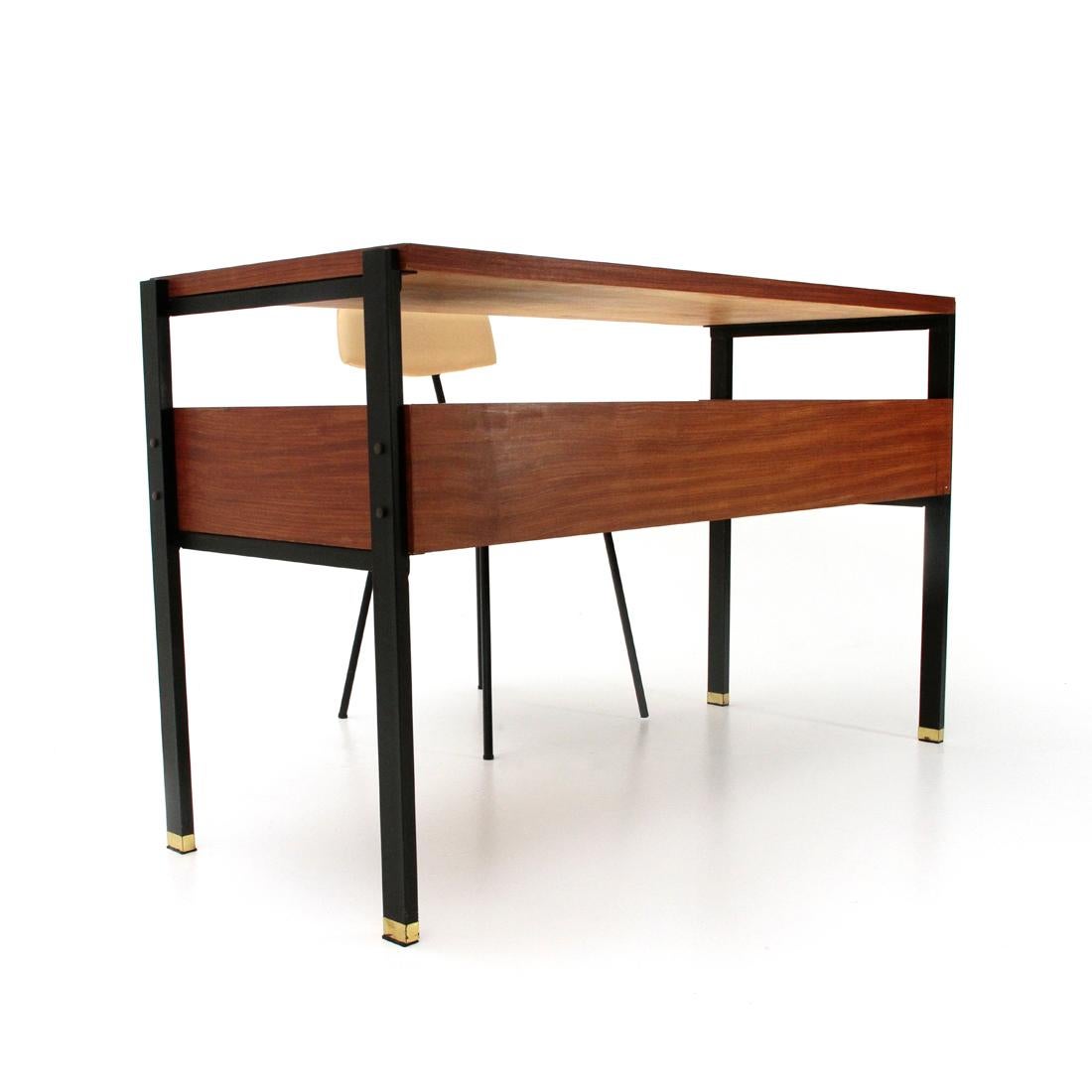Italian Midcentury Desk and Chair by Giuseppe Brusadelli, 1950s 3