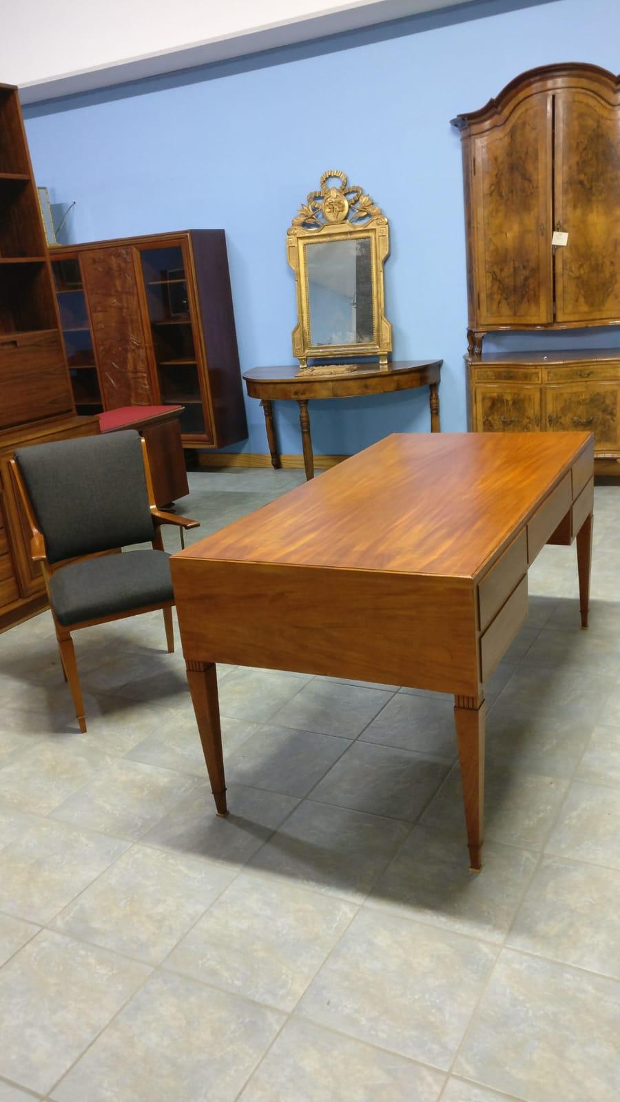 Contemporary Italian Midcentury Desk and Matching Chair, 1950s, Issel