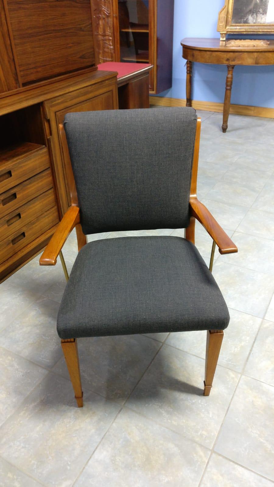 Wood Italian Midcentury Desk and Matching Chair, 1950s, Issel