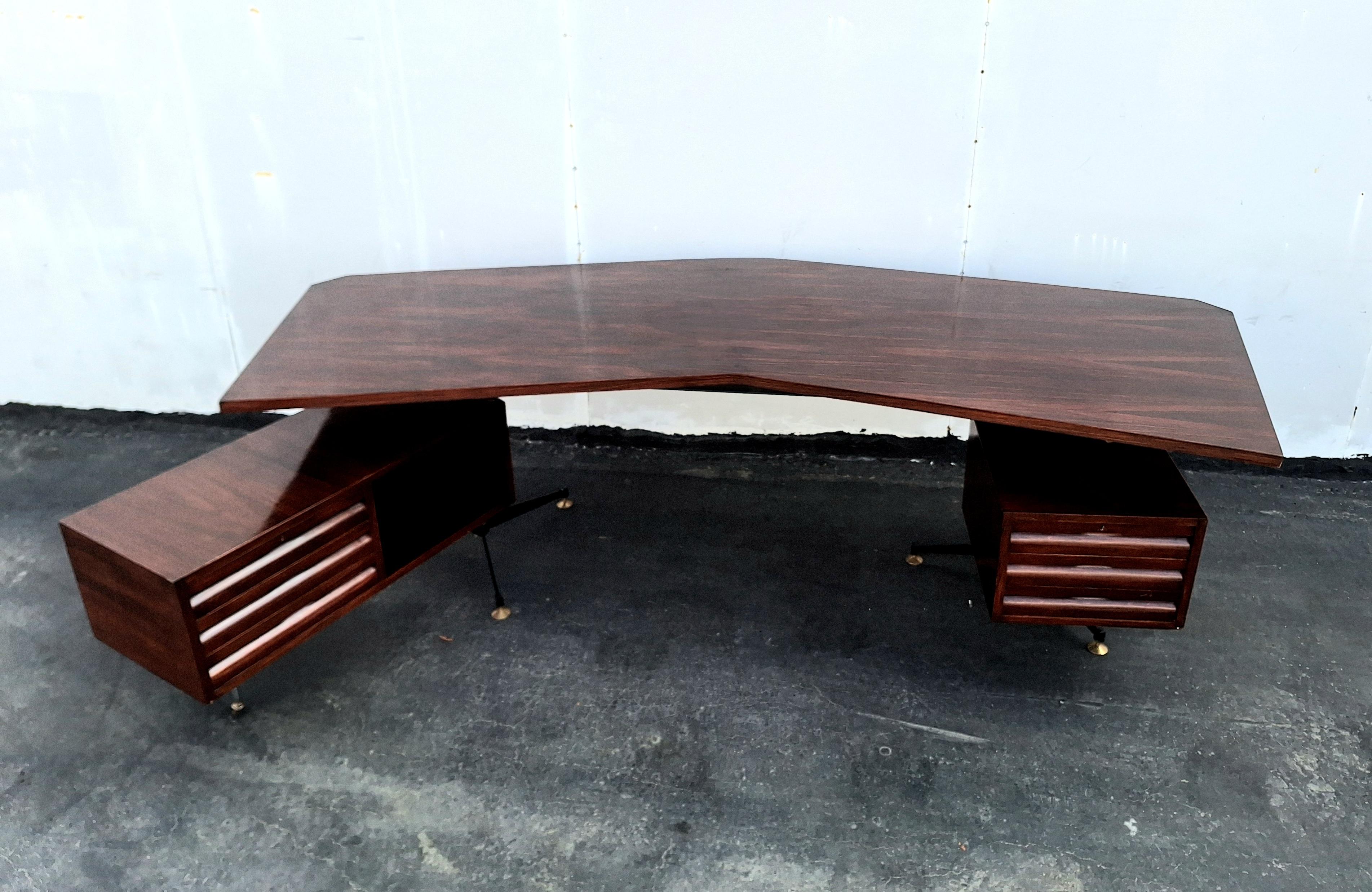 Mid-Century Modern Italian Midcentury Desk by Osvaldo Borsani For Sale
