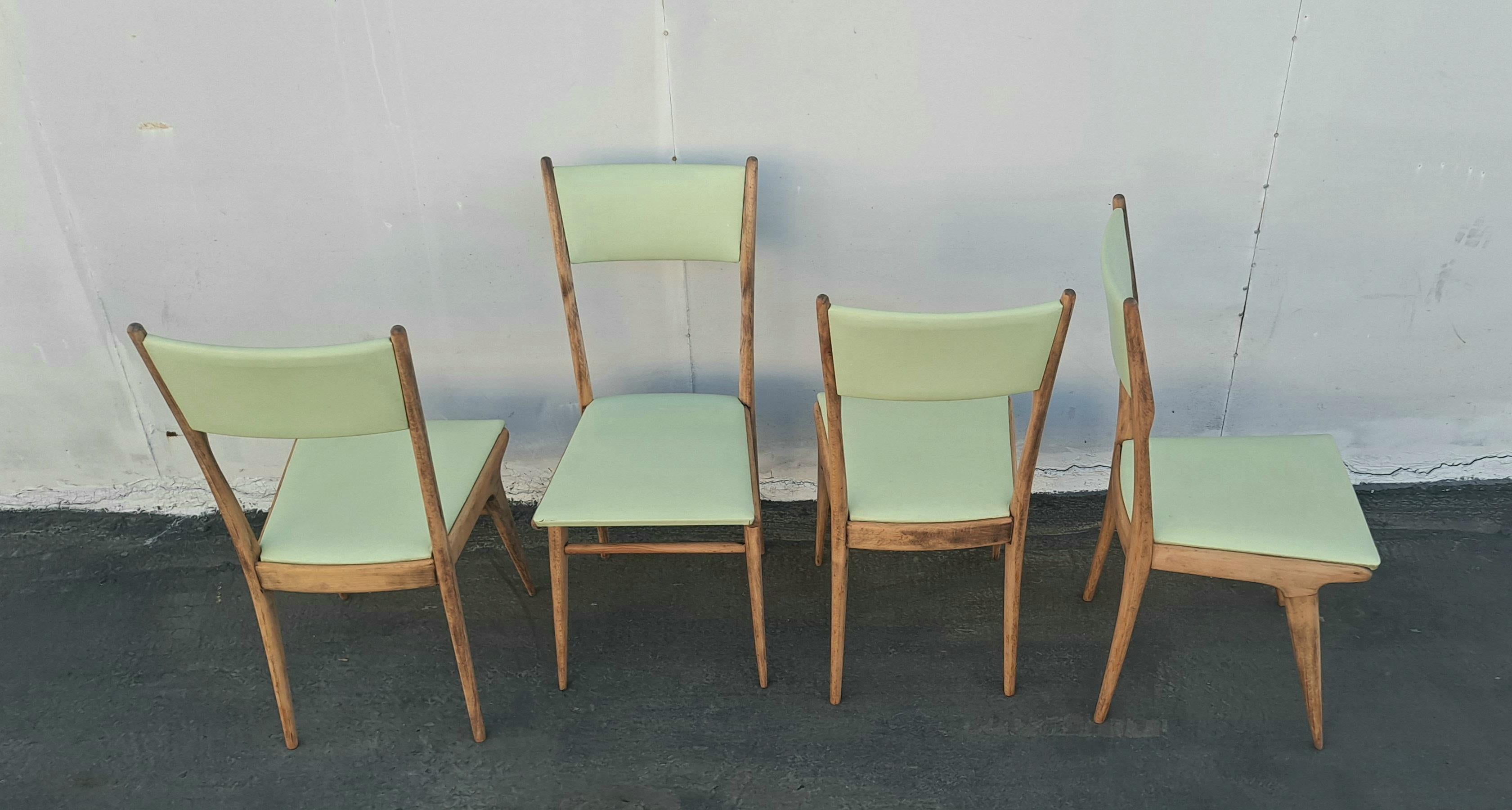 Wood Italian Midcentury Ding Room Chairs For Sale