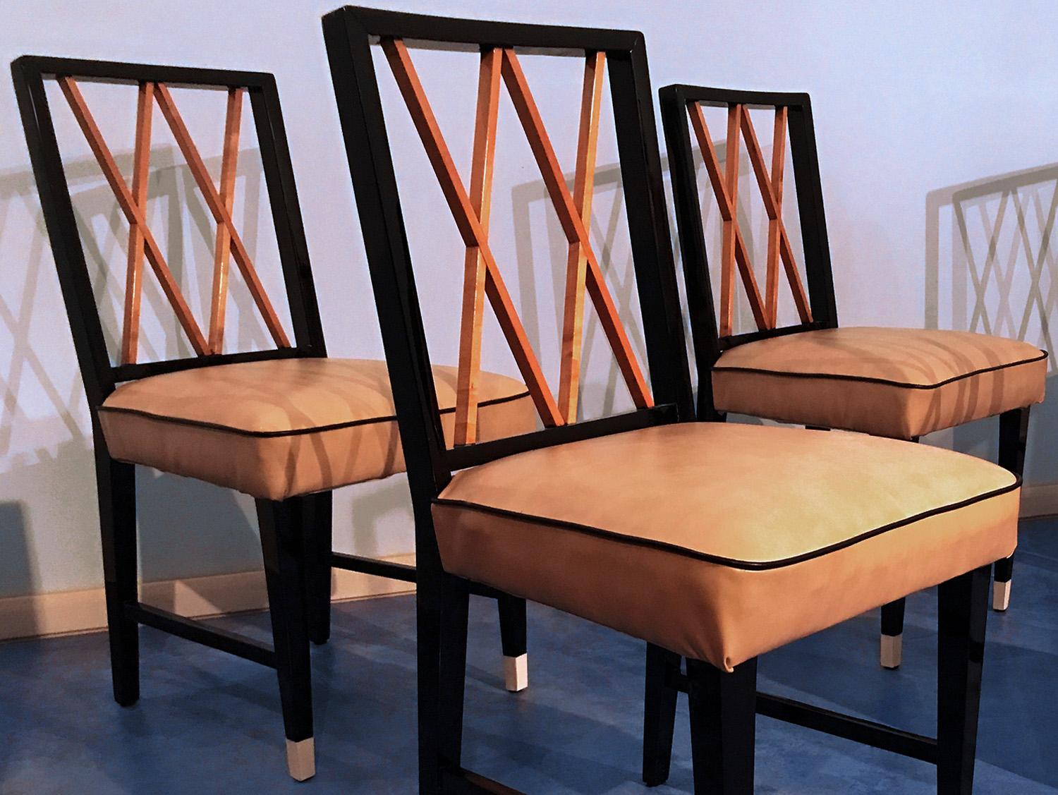 Italian Midcentury Dining Chairs Attributed to Paolo Buffa, 1950s, Set of 6 In Good Condition In Traversetolo, IT