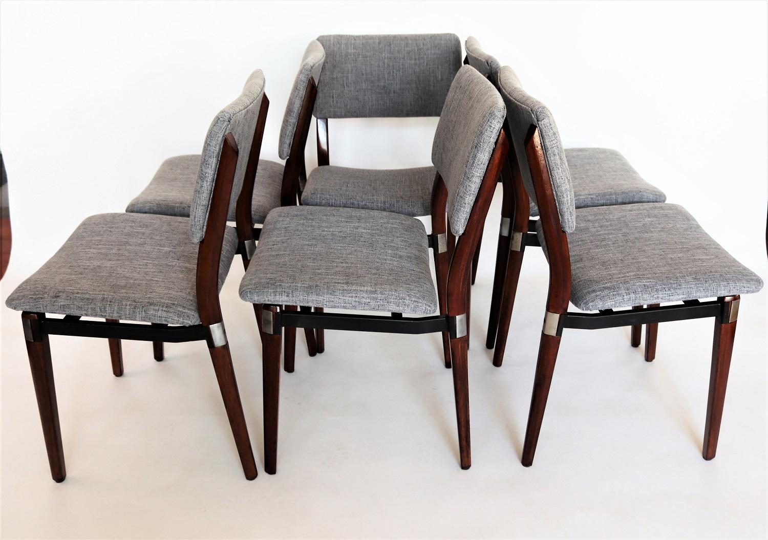 Mid-Century Modern Italian Midcentury Dining Chairs by Eugenio Gerli for Tecno Milano, Set of Six