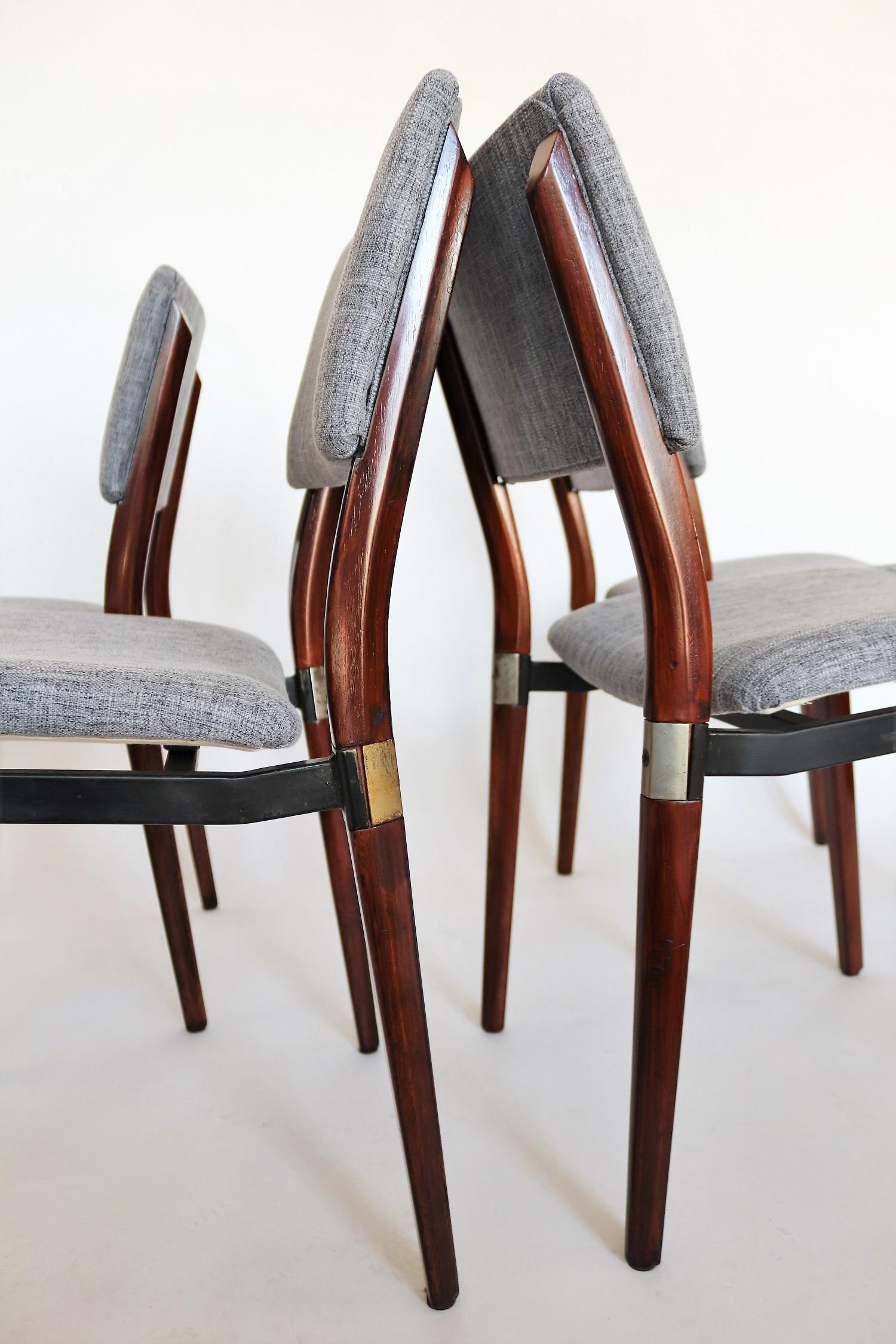 Italian Midcentury Dining Chairs by Eugenio Gerli for Tecno Milano, Set of Six 3