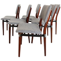 Italian Midcentury Dining Chairs by Eugenio Gerli for Tecno Milano, Set of Six