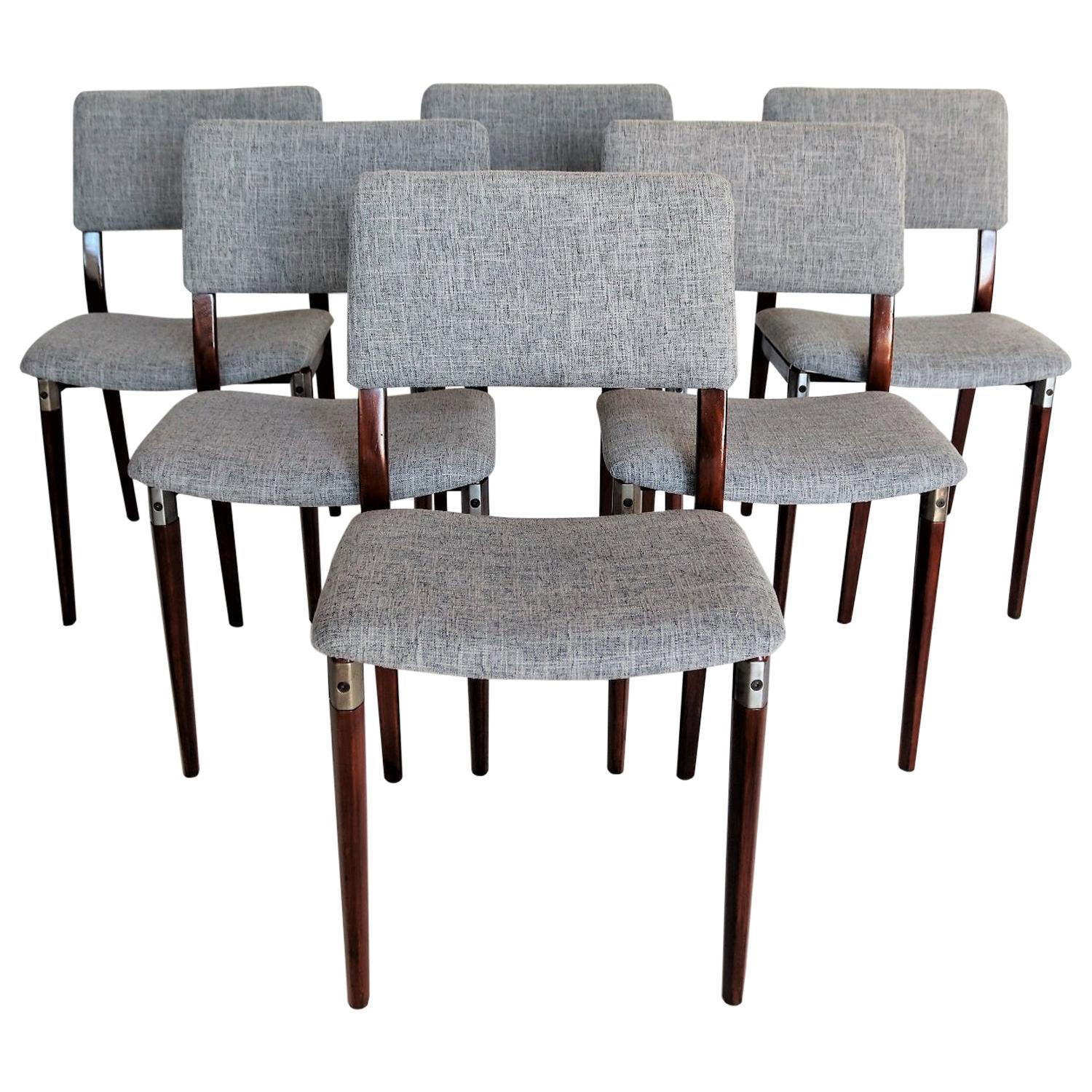 Italian Midcentury Dining Chairs by Eugenio Gerli for Tecno Milano, Set of Six