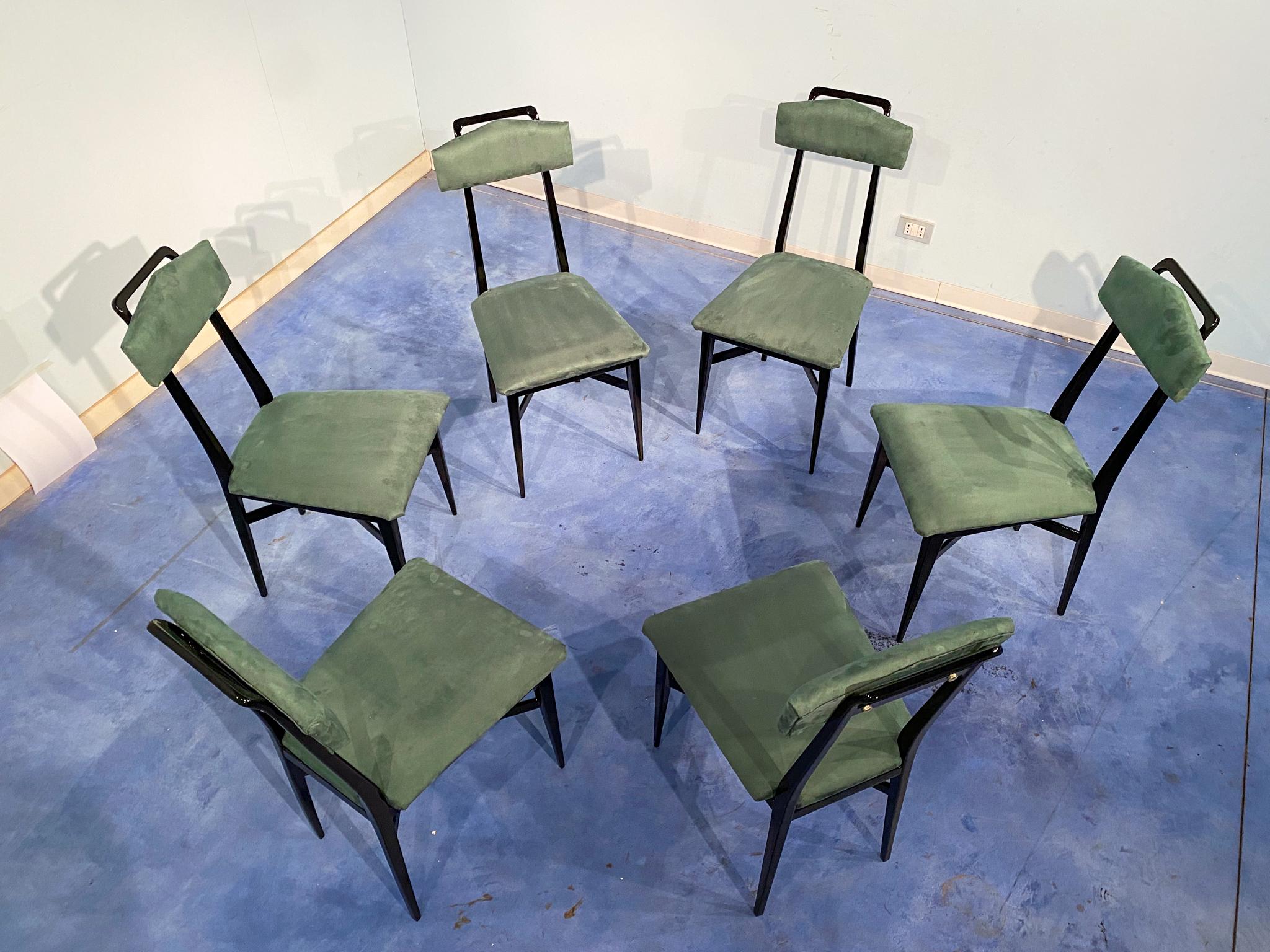 Italian Midcentury Dining Room Set Green Marble Table and Chairs, by Dassi  1950s 8