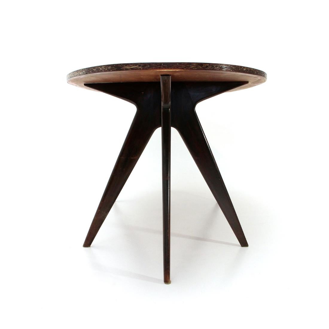 Wood Italian Midcentury Dining Table with Oval Top, 1950s