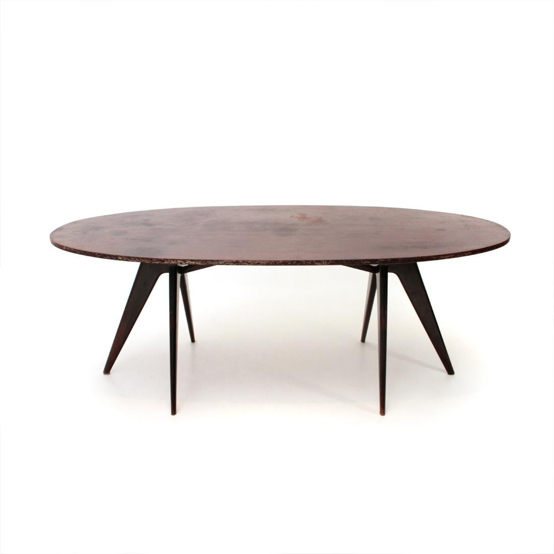 Italian Midcentury Dining Table with Oval Top, 1950s 1