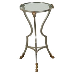 Italian Midcentury Directoire Style Side Table with Rams' Heads and Hoof Feet