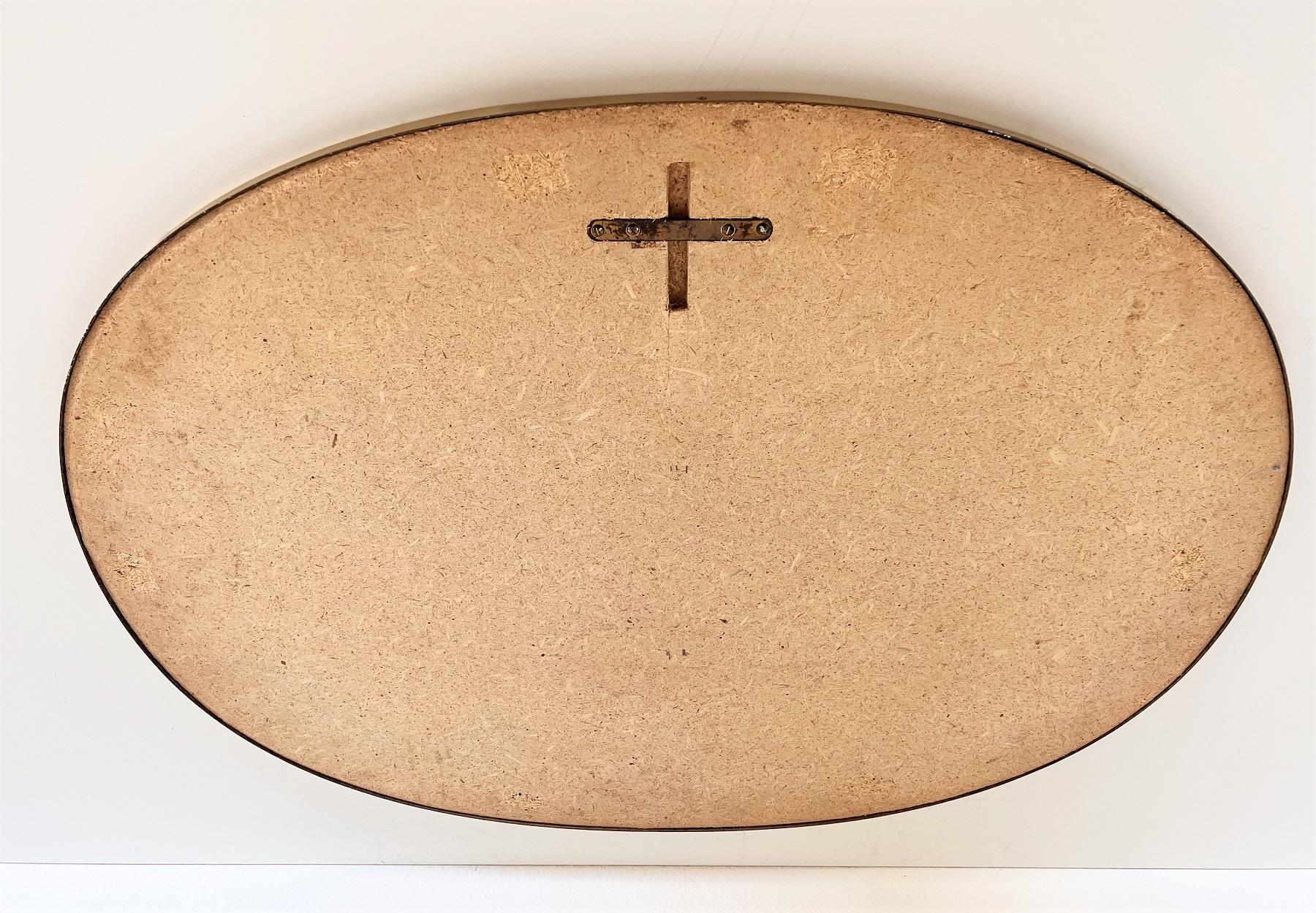Italian Midcentury Extra Large Vintage Wall Mirror with Brass Frame, 1970s 7