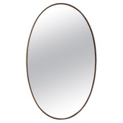 Italian Midcentury Extra Large Vintage Wall Mirror with Brass Frame, 1970s