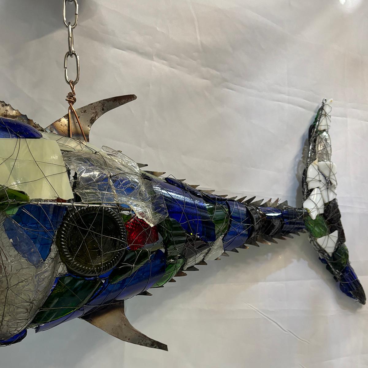 Métal Lustre à poissons italien du milieu du siècle en vente