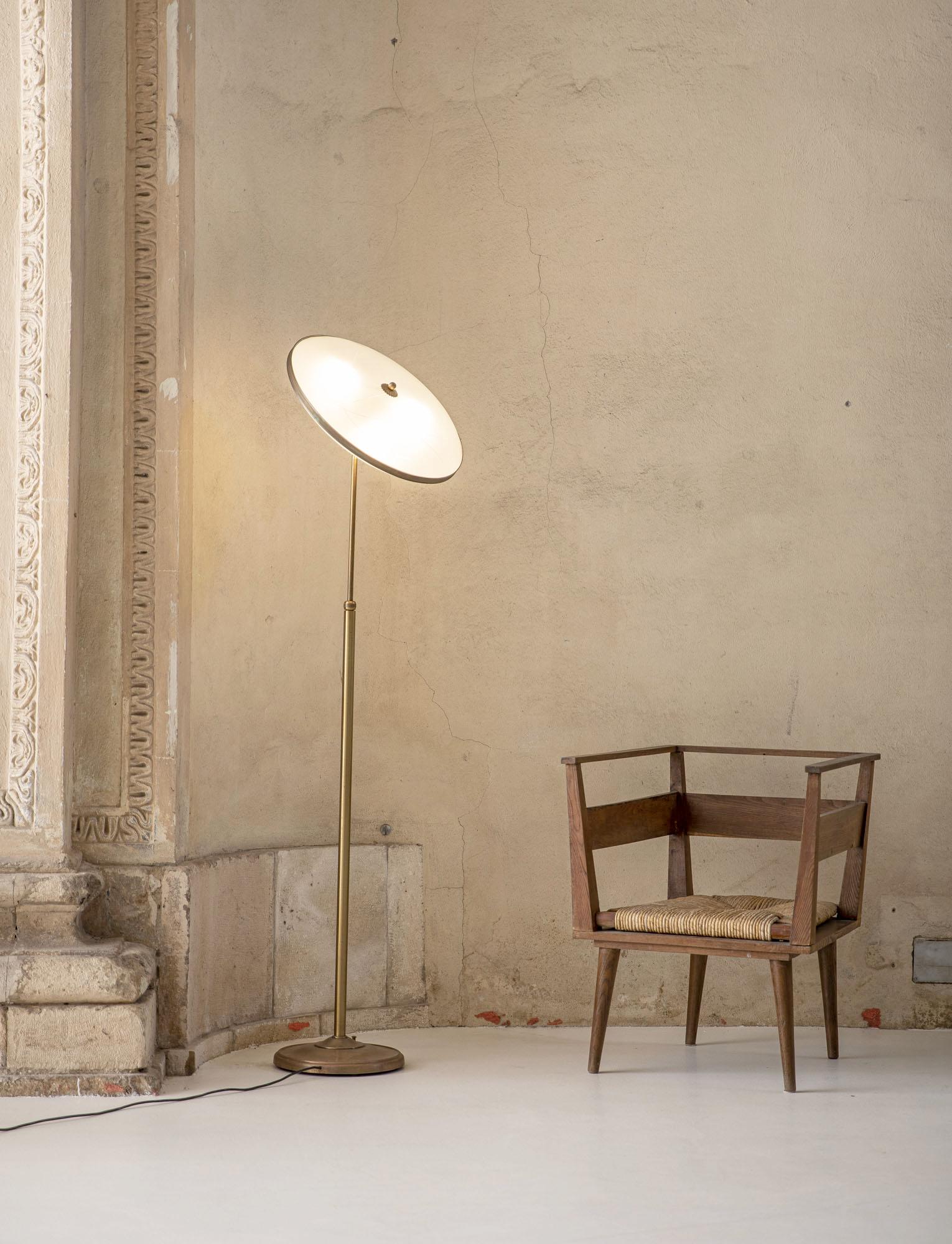 Glass Italian Midcentury Floor Lamp