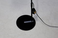 Italian Midcentury Floor Lamp in Black Aluminium and Iron, circa 1960