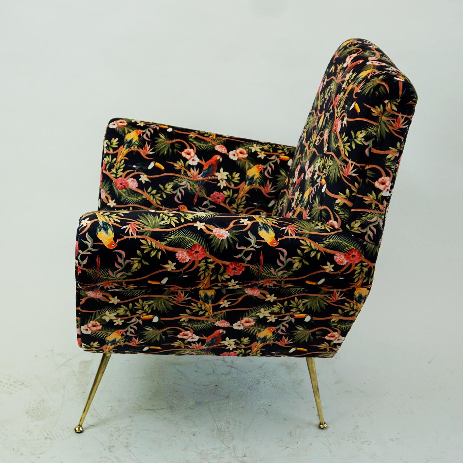 velvet floral chair