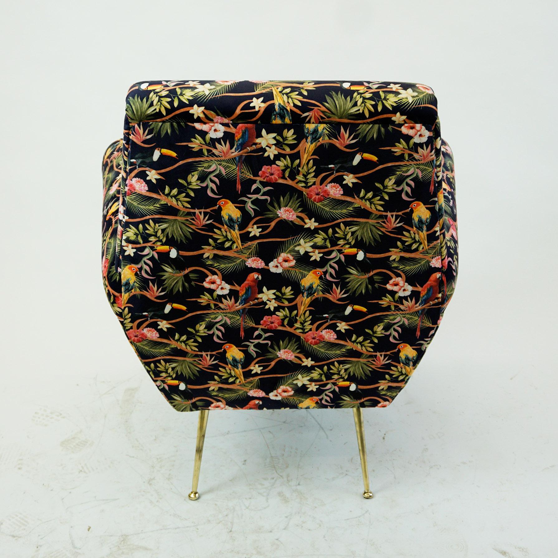 floral velvet chair