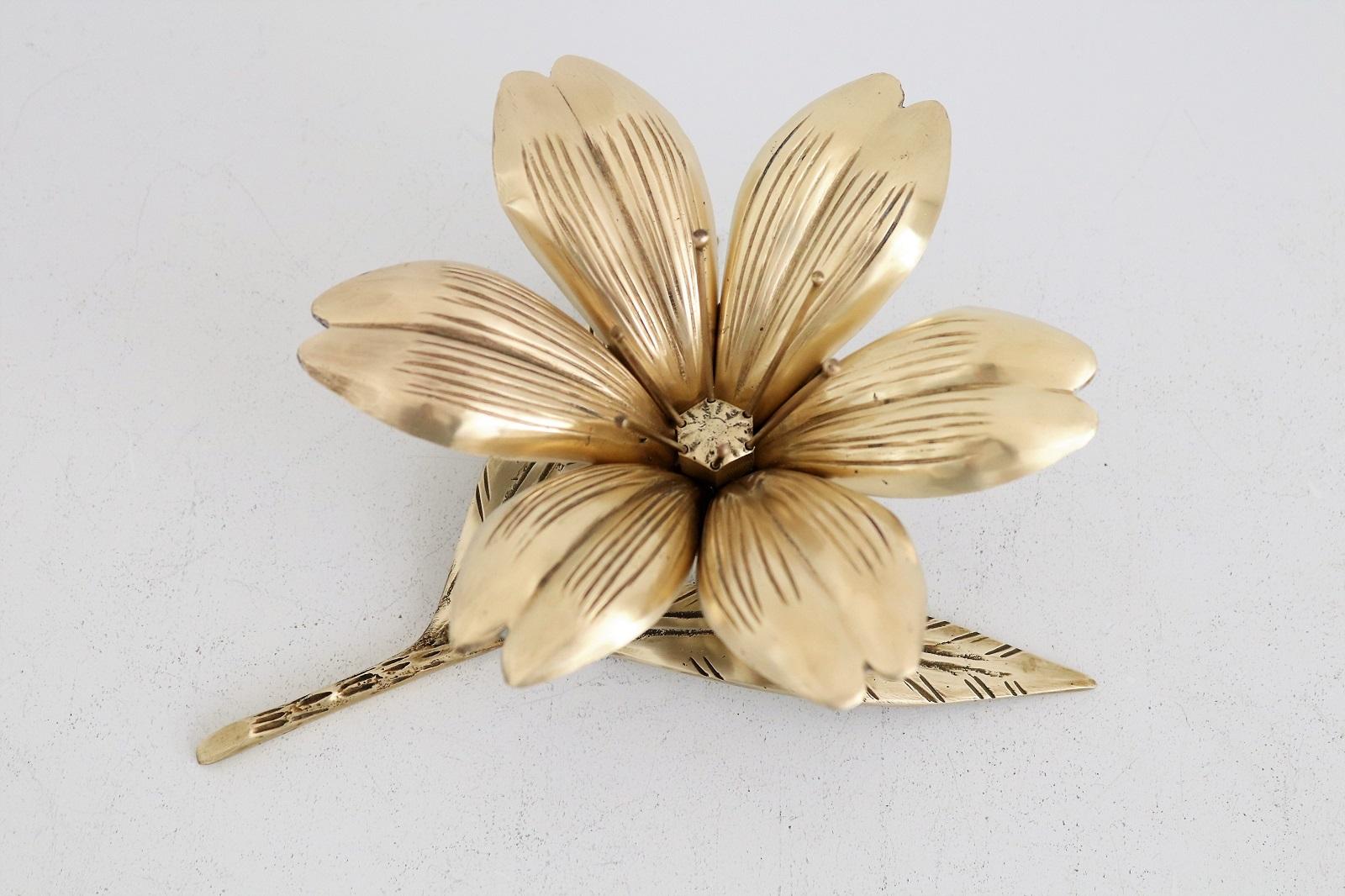 brass flower ashtray