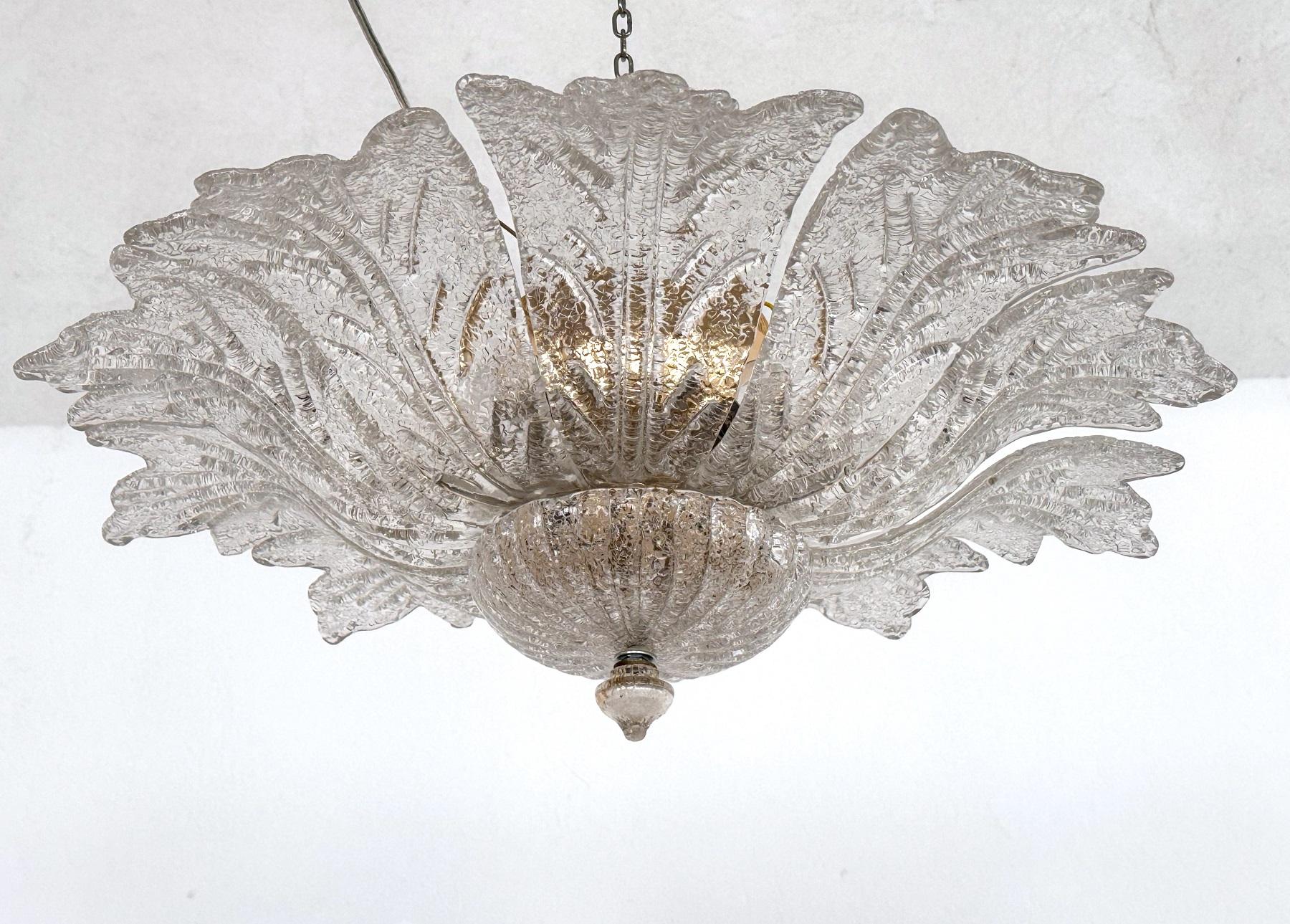 Italian Midcentury Flower Murano Glass Chandelier, 1970s For Sale 6