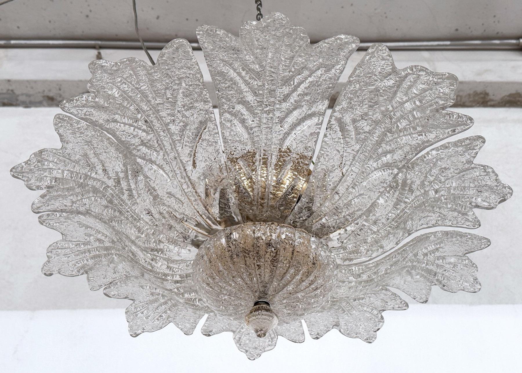 Mid-Century Modern Italian Midcentury Flower Murano Glass Chandelier, 1970s For Sale