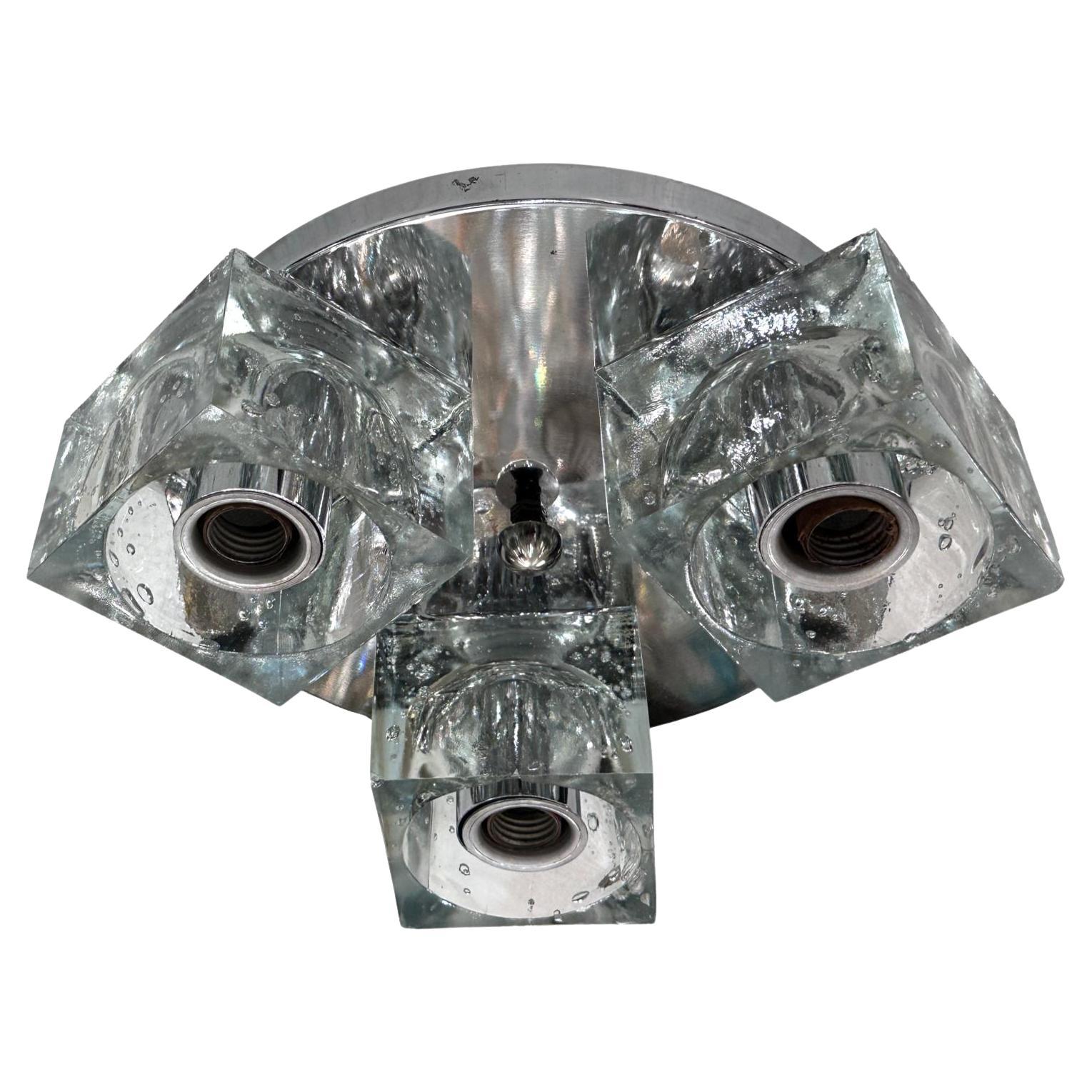 Italian Midcentury Flush Mount Fixture