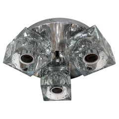 Italian Midcentury Flush Mount Fixture
