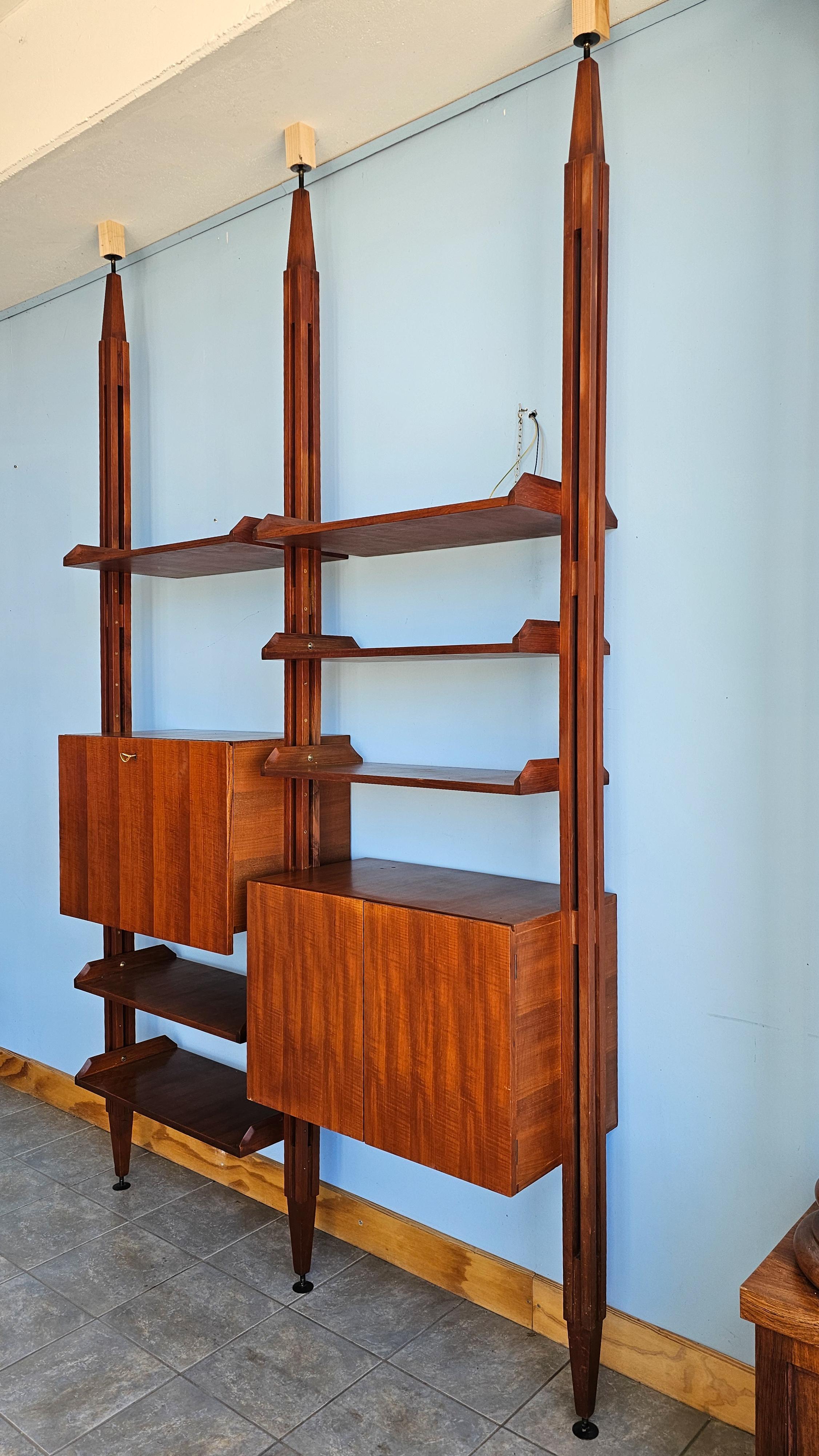 Italian Midcentury Franco Albini's 'LB7' Style Ceiling-Mounted Bookcase,  1960 7