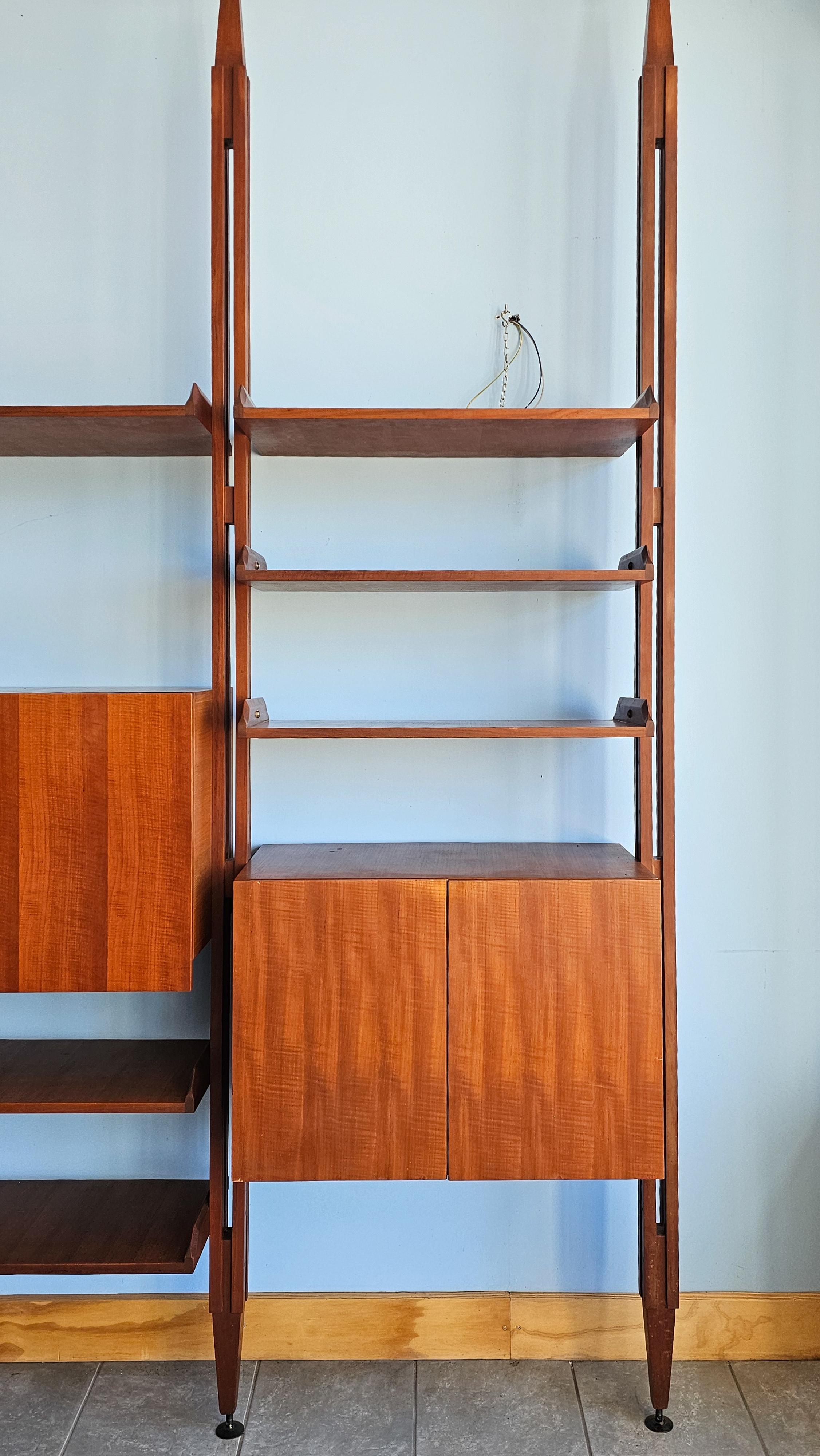 Mid-20th Century Italian Midcentury Franco Albini's 'LB7' Style Ceiling-Mounted Bookcase,  1960 For Sale