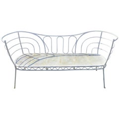 Italian Midcentury Garden Sofa in White Laquered Iron from 1950s