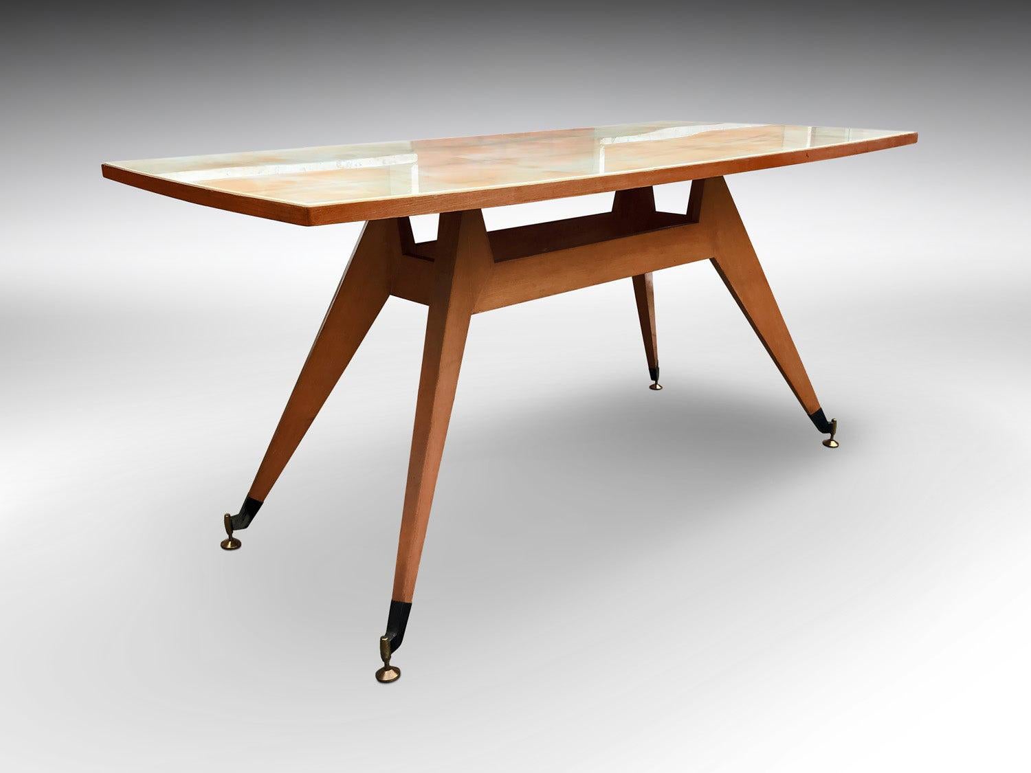 Italian Mid-Century Dining Table Melchiorre Bega Style, 1950s In Good Condition In Traversetolo, IT