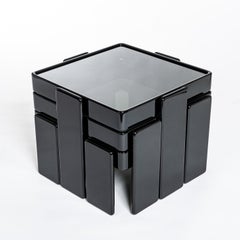 Italian Midcentury Gianfranco Frattini Black Nesting Tables for Cassina, 1960s