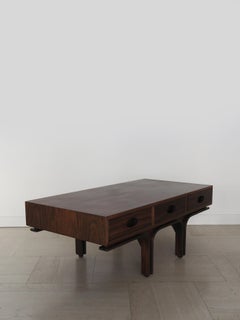 Italian Midcentury Gianfranco Frattini for Bernini Dark Wood Table 1960s