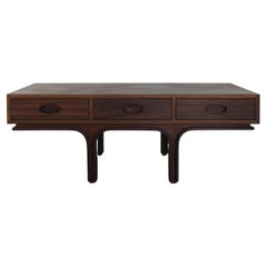Italian Midcentury Gianfranco Frattini for Bernini Dark Wood Table 1960s