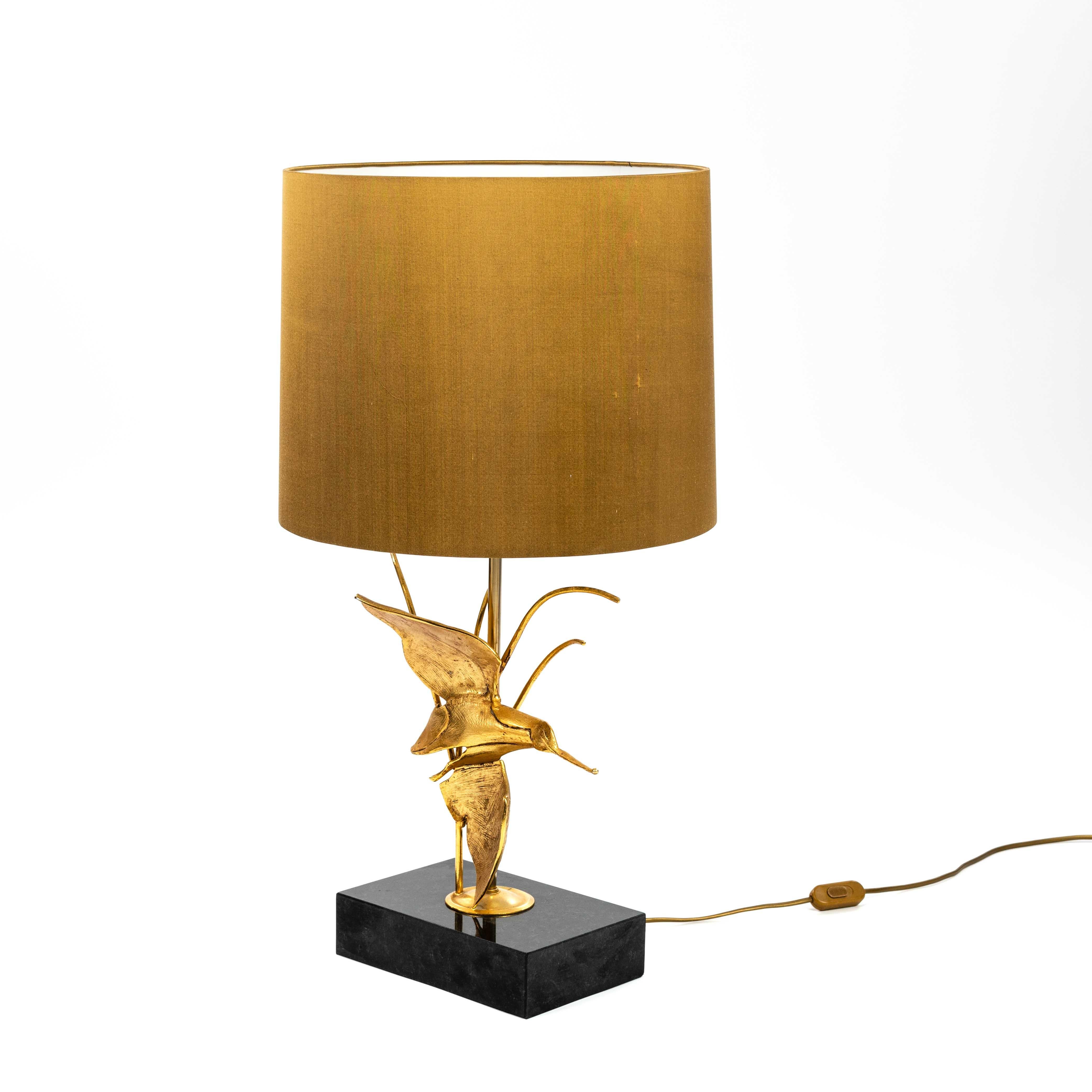 Mid-Century Modern Italian Midcentury Gilded Brass Bird Table Lamp by GM Italia 1950s For Sale